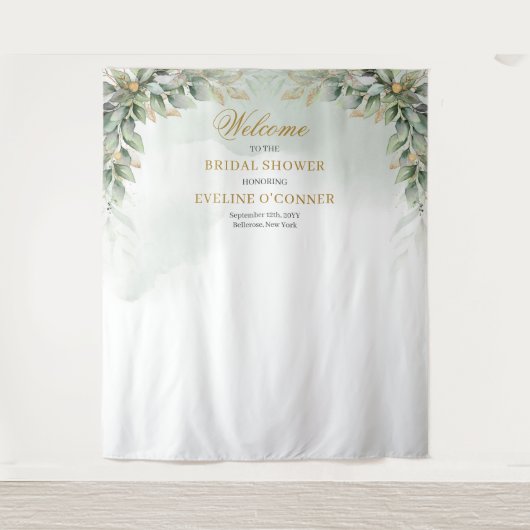 Elegant groen gebladerte Vrijgezellenfeest achterg Wandkleed (Voorkant)