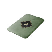 Elegant groen geborsteld met eenvoudig goudmonogra badmat (Gekanteld)