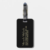 Elegant groen geborsteld met eenvoudig goudmonogra bagagelabel (Achterkant verticaal)