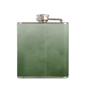 Elegant groen geborsteld met eenvoudig goudmonogra heupfles (Achterkant)