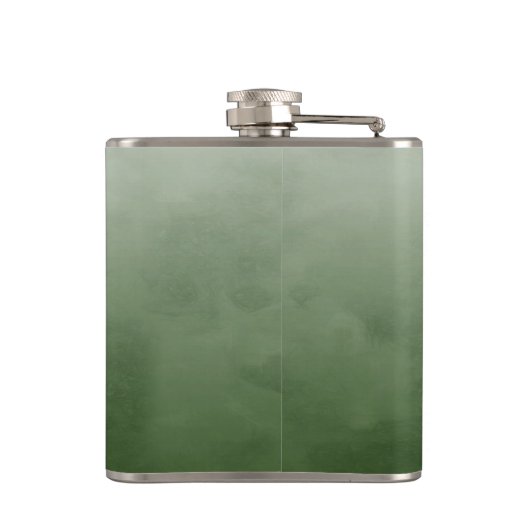 Elegant groen geborsteld met eenvoudig goudmonogra heupfles (Achterkant)