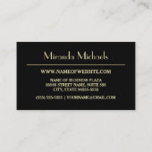 Elegant groen geborsteld met eenvoudig goudmonogra visitekaartje (Achterkant)