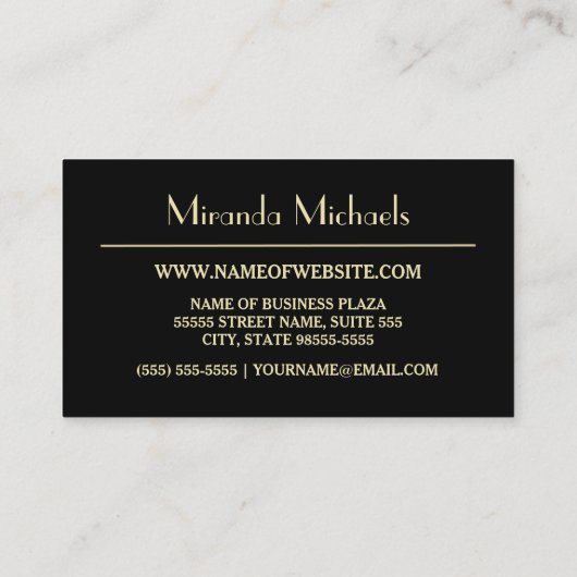 Elegant groen geborsteld met eenvoudig goudmonogra visitekaartje (Achterkant)