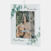 Elegant groen gedenkteken glas ornament (Voorkant links)