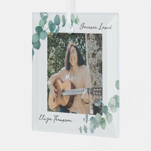 Elegant groen gedenkteken glas ornament (Voorkant links)