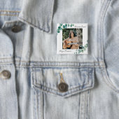 Elegant groen gedenkteken vierkante button 5,1 cm (In situ)