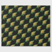 Elegant groen geel roze Hydrangea patroon Cadeaupapier (Vlak)