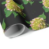 Elegant groen geel roze Hydrangea patroon Cadeaupapier (Rol Hoek)