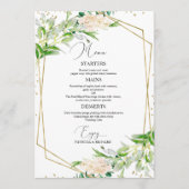 Elegant groen geometrisch bruiloft menu Kaart (Voorkant)