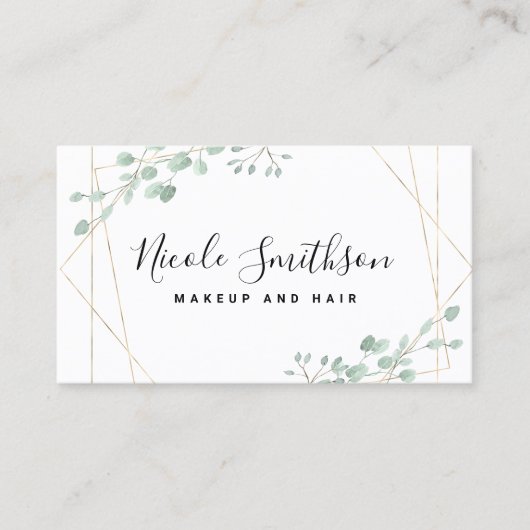 elegant groen geometrisch lijst visitekaartje (Voorkant)