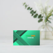 Elegant Groen Geometrisch Visitekaartje Profession (Staand voorkant)