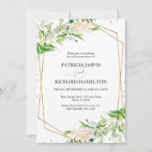 Elegant groen geometrische bruiloft Jubileum Kaart (Voorkant)