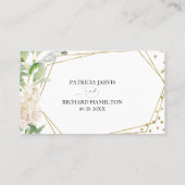 Elegant groen geometrische bruiloft online RSVP Visitekaartje (Achterkant)