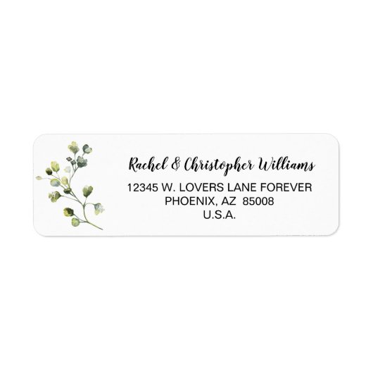 Elegant groen gepersonaliseerd adreslabel etiket (Voorkant)