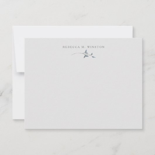 Elegant groen gepersonaliseerd eenvoudig notitiekaartje (Voorkant)