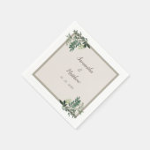 Elegant groen gepersonaliseerde bruiloft servet (Hoek)