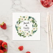 Elegant groen gepersonaliseerde serviettes bruilof servet (Insitu)