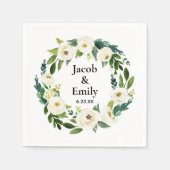 Elegant groen gepersonaliseerde serviettes bruilof servet (Voorkant)