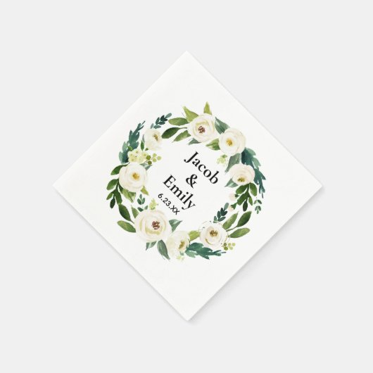 Elegant groen gepersonaliseerde serviettes bruilof servet (Hoek)