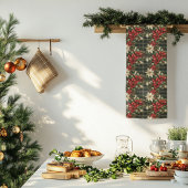 Elegant groen geplakt rood poinsettia vrolijk kers kartonnen onderzetters