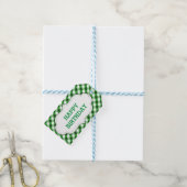 Elegant groen gingang patroon aangepaste verjaarda cadeaulabel (Met Touw)