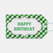 Elegant groen gingang patroon aangepaste verjaarda cadeaulabel (Voorkant (Horizontaal))