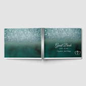 Elegant groen Glitter Bokeh groen Gastenboek (Volledig)