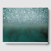 Elegant groen Glitter Bokeh groen Gastenboek (Achterkant)