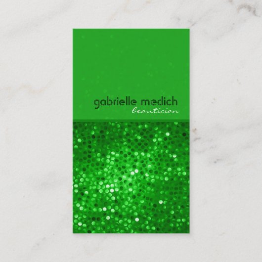 Elegant groen glitter mooi Visitekaartje (Voorkant)