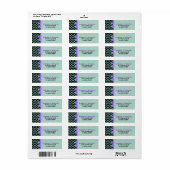 Elegant groen glitter zwart chevron Paarse accente Etiket (Full Sheet)