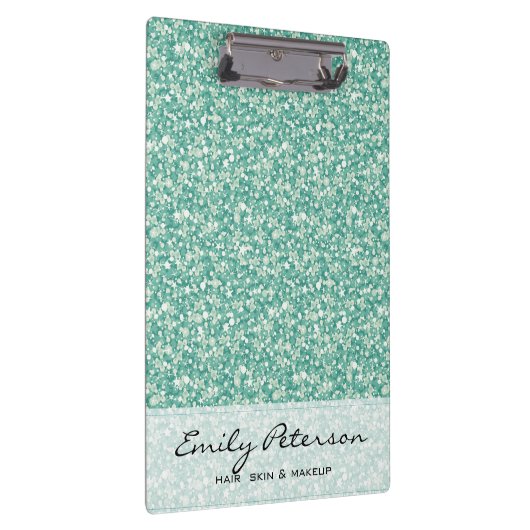 Elegant groen glitterpatroon klembord (Rechts)
