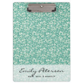 Elegant groen glitterpatroon klembord (Voorkant)