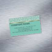 Elegant groen glitterpatroon visitekaartje magneet (Voorbeeld)