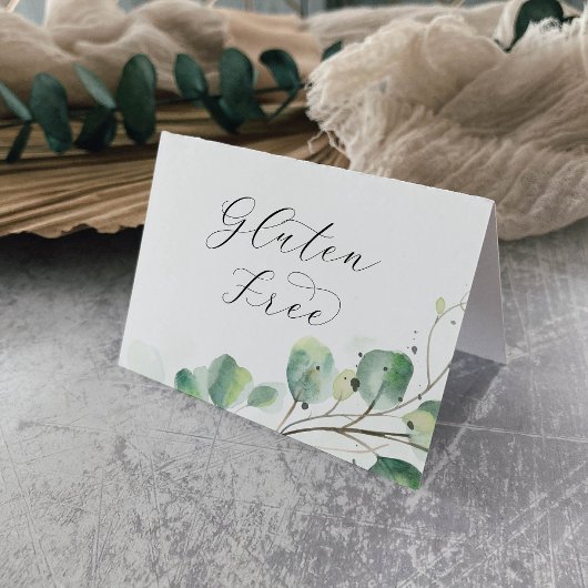 Elegant groen Glutenvrij Buffet Eten Labels Kaart