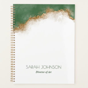 Elegant groen goud Abstract gepersonaliseerd Planner