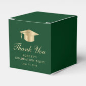 Elegant groen goud afstudeerfeest dank u bedankdoosjes (Voorkant Zijde)