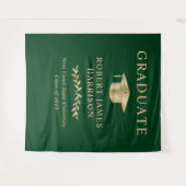 Elegant Groen Goud Afstudeerfeest Welkom Wandkleed (Voorkant (horizontaal))