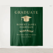 Elegant Groen Goud Afstudeerfeest Welkom Wandkleed (Voorkant)