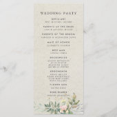 Elegant groen goud bruiloft ceremonie programma programmakaart (Achterkant)