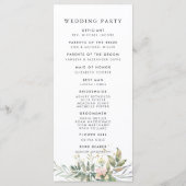 Elegant groen goud bruiloft ceremonie programma programmakaart (Achterkant)