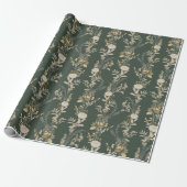 Elegant Groen Goud  Cadeaupapier (Uitgerold)