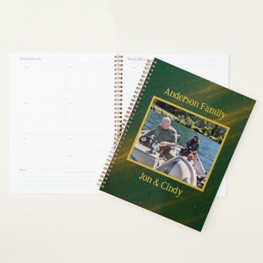 Elegant Groen & Goud Celestial Design Tekst toevoe Planner (Display)