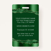 Elegant Groen & Goud Custom Medewerker Fotobedrijf Badge (Achterkant)