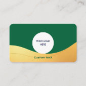 Elegant Groen & Goud Custom Visitekaartje met QR (Voorkant)