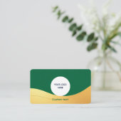 Elegant Groen & Goud Custom Visitekaartje met QR (Staand voorkant)