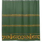 Elegant Groen & Goud Douchegordijn (Voorkant)