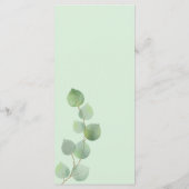 Elegant Groen Goud Eucalyptus Blad Script bruiloft Menu (Achterkant)