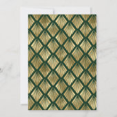 Elegant Groen Goud Geo  1920s Deco Bruiloft Kaart (Achterkant)