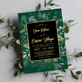 Elegant groen & goud geometrisch Lijst Eucalyptus Kaart