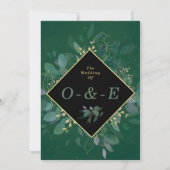 Elegant groen & goud geometrisch Lijst Eucalyptus Kaart (Achterkant)